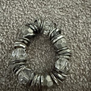 Silver and Clear Stretch Bracelet